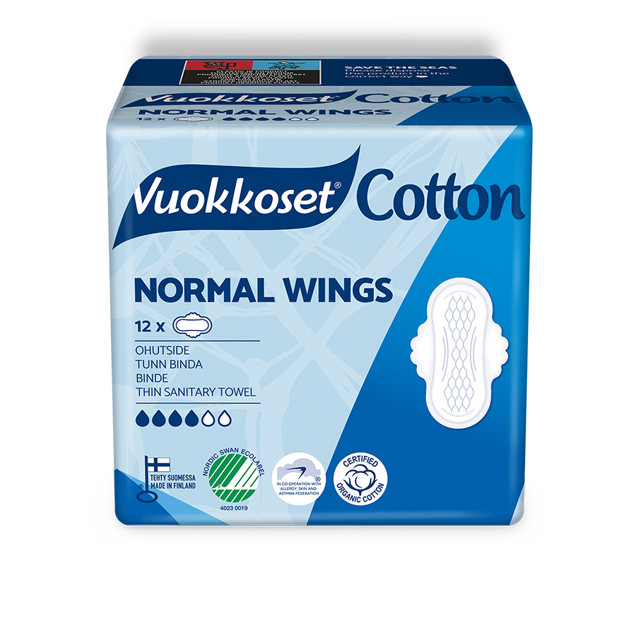 Vuokkoset Cotton Normal Wings side pakkaus.