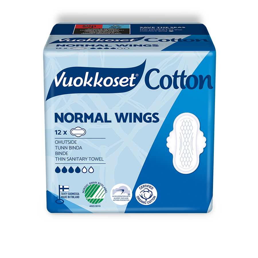 Vuokkoset Cotton Normal Wings side pakkaus.