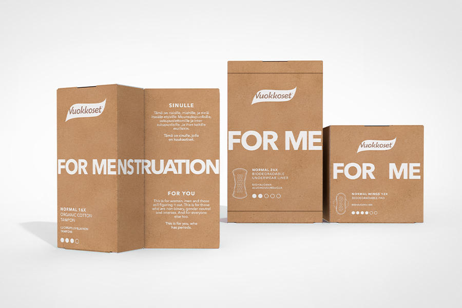 Inklusiivinen Vuokkoset FOR MEnstruation -tuotesarja - Vuokkoset
