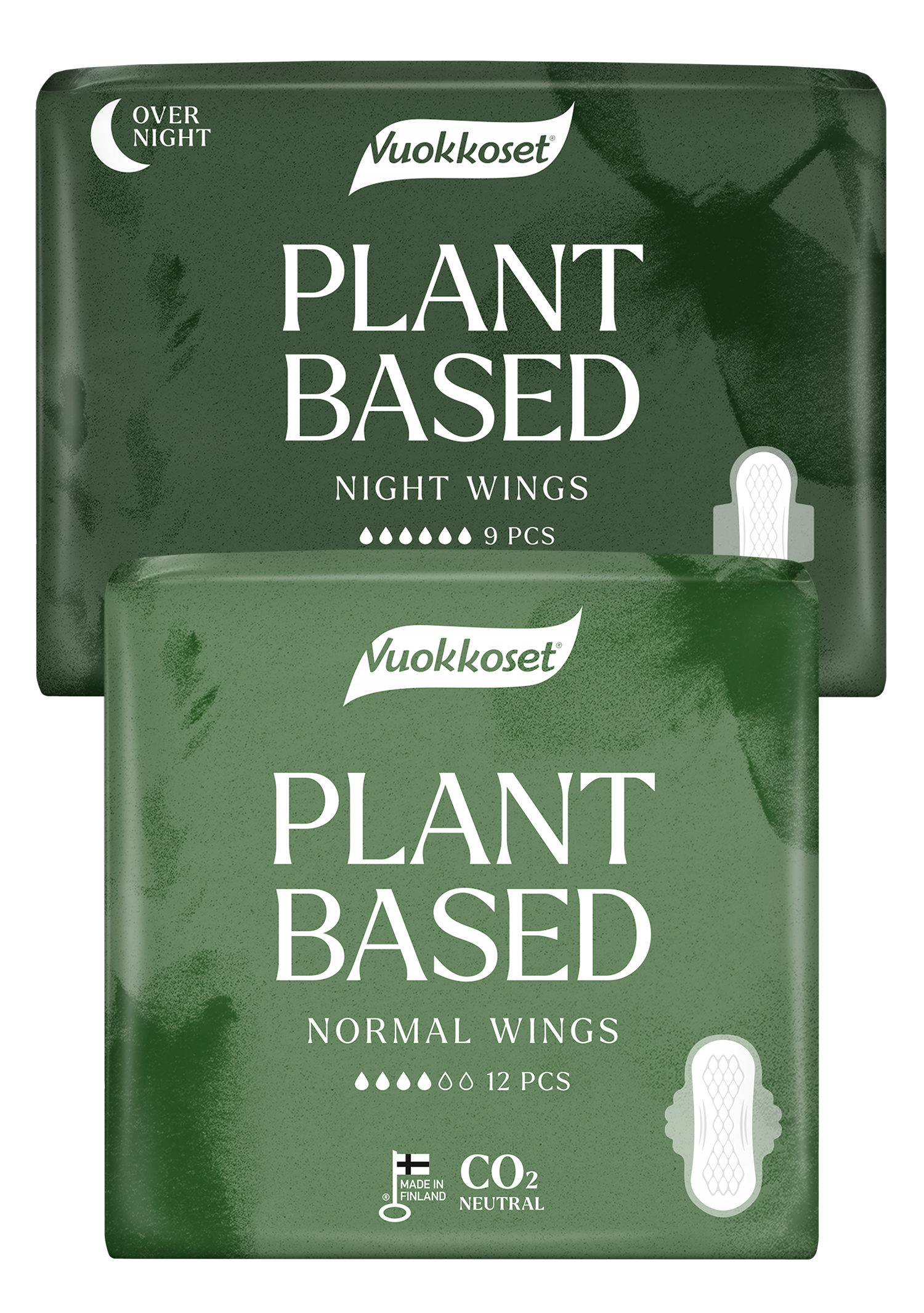 Vuokkoset Plant Based Normal and Night Wings packages